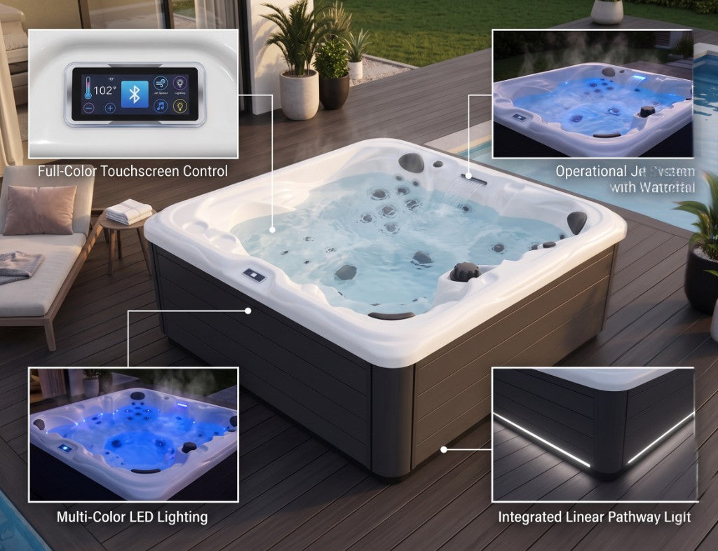 Spa jets and seating designed for targeted hydrotherapy